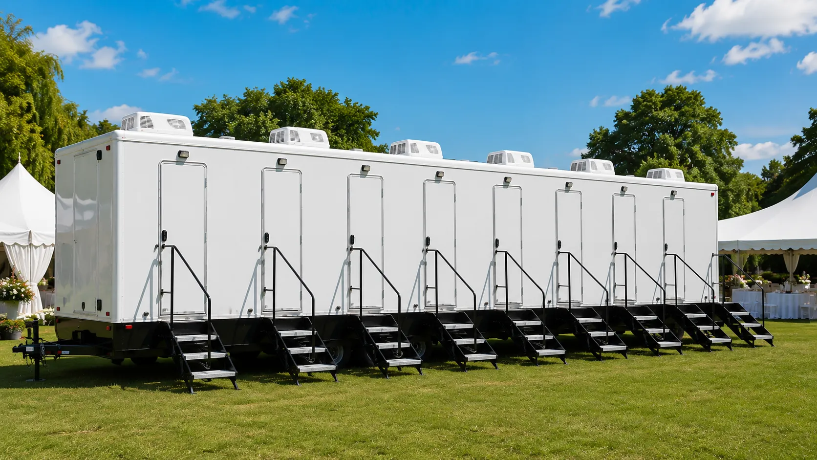 8 Stall Restroom Trailer in Springfield, MA